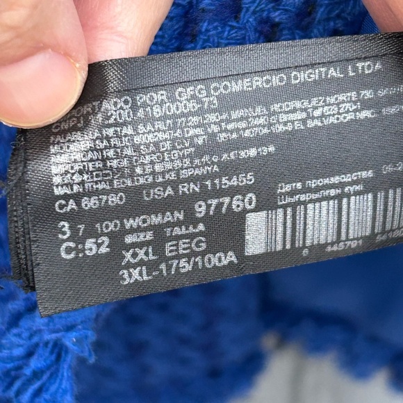 MNG blue Tweed blazer Jacket, size XXL - Picture 16 of 16